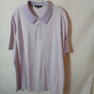 BRITCHES Polo Golf shirt size XXL Lavender striped
